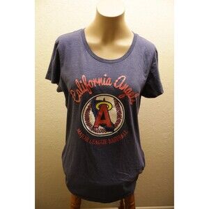 California Angels T Shirt Womens Large L Blue MLB Genuine Merchandise Throwback